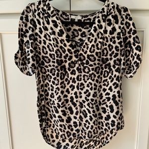 Joie animal print silk blouse size XS